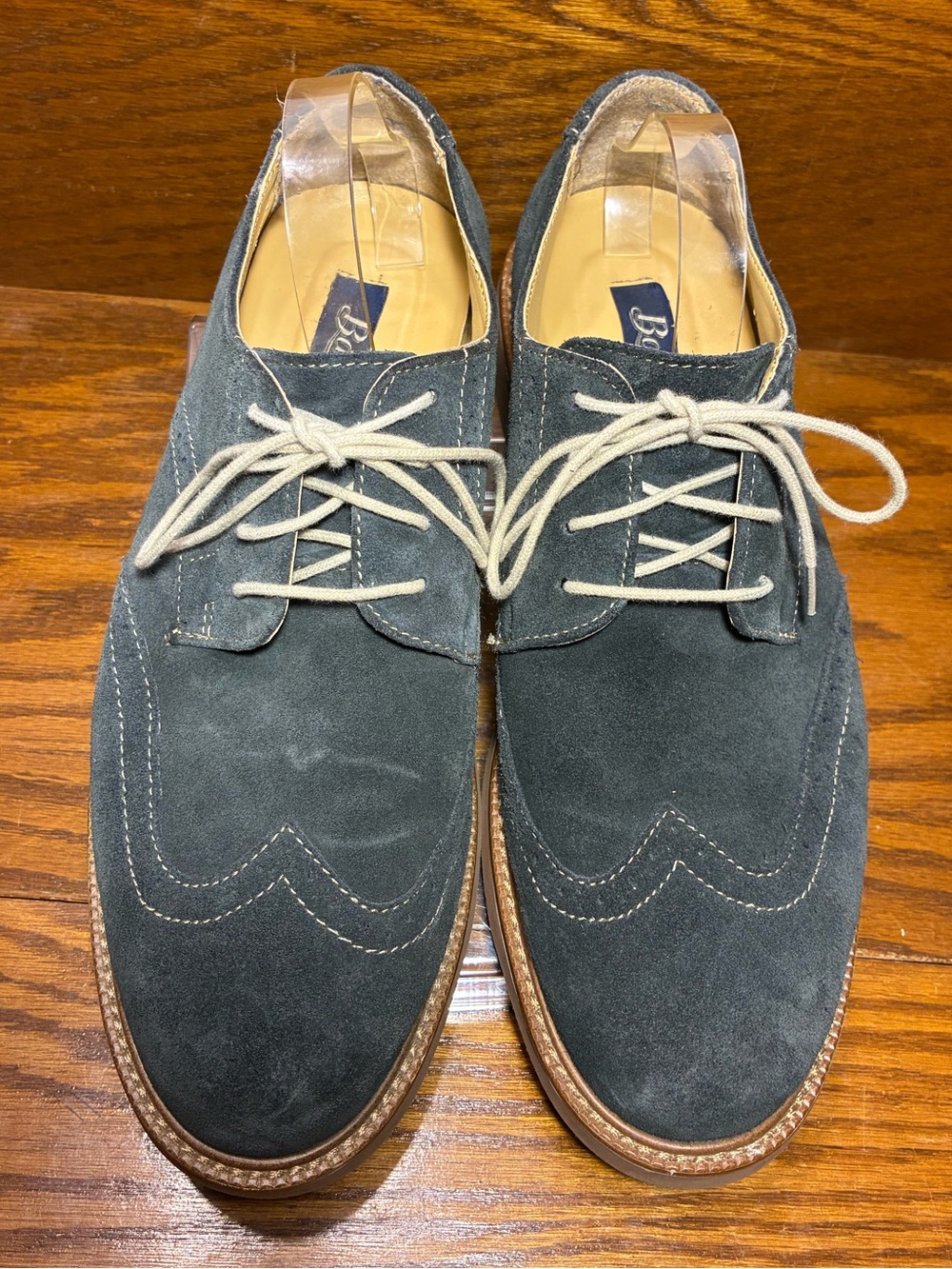 Bass Blue Suede Wingtip Brogue Oxford Shoes Men’s Size 11